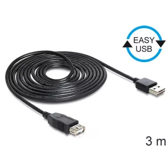   Delock EASY-USB 2.0 -A apa > USB 2.0-A anya hosszabbító kábel, 3 m (83372)