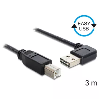  Delock EASY-USB 2.0 -A apa hajlított > USB 2.0-B apa kábel, 3 m (83376)