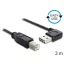 Delock EASY-USB 2.0 -A apa hajlított > USB 2.0-B apa kábel, 3 m (83376)
