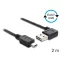 Delock EASY-USB 2.0 -A apa hajlított > USB 2.0 mini apa kábel, 2 m (83379)