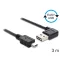 Delock EASY-USB 2.0 -A apa hajlított > USB 2.0 mini apa kábel, 3 m (83380)