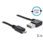 Delock EASY-USB 2.0 -A apa hajlított > USB 2.0 micro-B apa kábel, 5 m (83385)