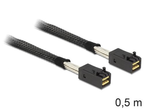 Delock Mini SAS HD x 4 SFF 8643 apa > Mini SAS HD x 4 SFF 8643 apa kábel, 0,5 m (83386)