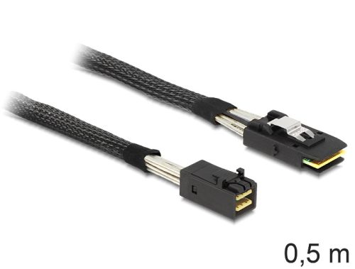 Delock Mini SAS HD x 4 SFF 8643 apa > Mini SAS x 4 36 Pin SFF 8087 apa kábel, 0,5 m (83388)