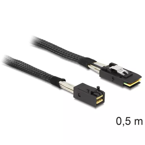 Delock Mini SAS HD x 4 SFF 8643 apa > Mini SAS x 4 36 Pin SFF 8087 apa kábel, 0,5 m (83388)