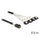 Delock Mini SAS HD x 4 SFF 8643 apa > 4 x SATA 7 Pin anya kábel, 0,5 m (83392)
