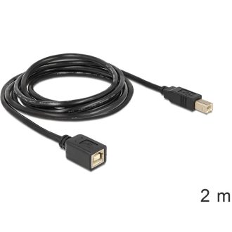   Delock USB 2.0 B apa > B anya hosszabbító kábel, 2 m (83427)