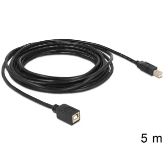   Delock USB 2.0 B apa > B anya hosszabbító kábel, 5 m (83429)