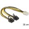Delock PCI Expressz táp 6 pin anya > 2 x 8 pin apa kábel (83433)