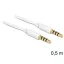Delock sztereó kábel 3.5 mm 4 pin csatlakozó > csatlakozó, 0,5 m, fehér (83439)
