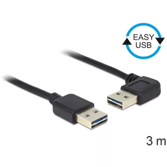   Delock EASY-USB 2.0-A apa > apa kábel, 90 -ban forgatott, 3 m (83466)
