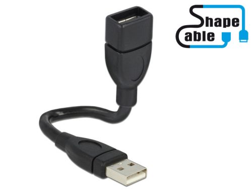 Delock kábel USB 2.0 A apa > A anya ShapeCable 0,15 m