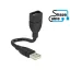 Delock kábel USB 2.0 A apa > A anya ShapeCable 0,15 m (83497)