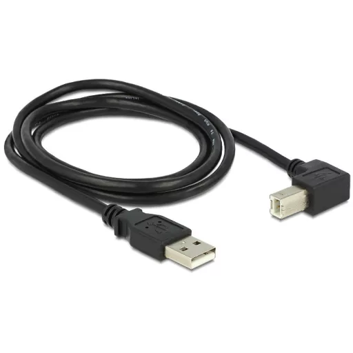 Delock USB2.0 kábel USB A dugó - USB B 90 dugó csatlakozókkal, 1m (83519)