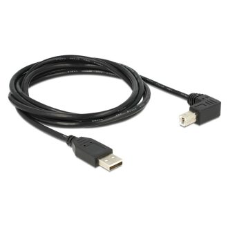   Delock USB2.0 kábel USB A dugó - USB B 90 dugó csatlakozókkal, 2m (83528)