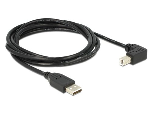 Delock USB2.0 kábel USB A dugó - USB B 90 dugó csatlakozókkal, 2m