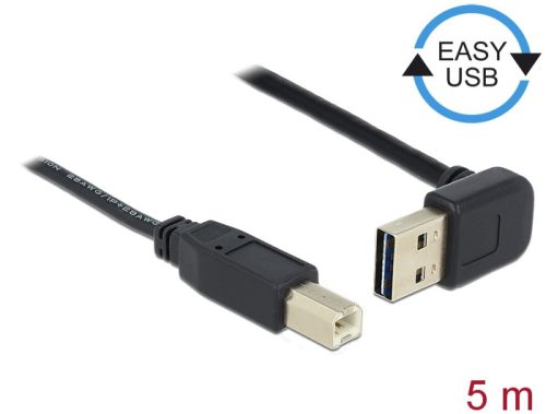 Delock Kábel EASY-USB 2.0-s A típusú csatlakozódugó, ívelt felfelé / lefelé > USB 2.0-s B-típusú csa