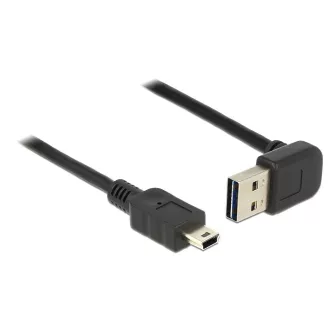   Delock Kábel EASY-USB 2.0-s A típusú csatlakozódugó, ívelt felfelé / lefelé > USB 2.0-s Mini-B-típus (83543)