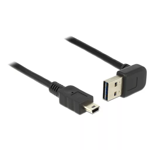 Delock Kábel EASY-USB 2.0-s A típusú csatlakozódugó, ívelt felfelé / lefelé > USB 2.0-s Mini-B-típus (83543)