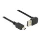 Delock Kábel EASY-USB 2.0-s A típusú csatlakozódugó, ívelt felfelé / lefelé > USB 2.0-s Mini-B-típus (83543)