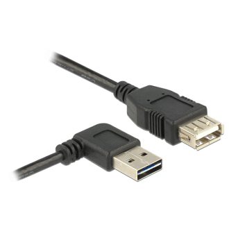   Delock EASY-USB toldó kábel, 1m, EASY-USB2.0 "A" jobbra/balra 90 -s dugó és USB2.0 "A" aljzat (83551)