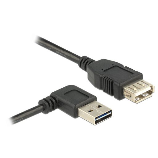 Delock EASY-USB toldó kábel, 1m, EASY-USB2.0 "A" jobbra/balra 90 -s dugó és USB2.0 "A" aljzat (83551)