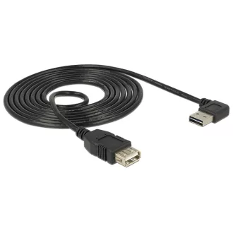   Delock EASY-USB kábel "A" jobbra/balra 90 -s dugó és USB2.0 "A" aljzat csatlakozókkal 2m (83552)
