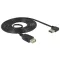 Delock EASY-USB kábel "A" jobbra/balra 90 -s dugó és USB2.0 "A" aljzat csatlakozókkal 2m (83552)