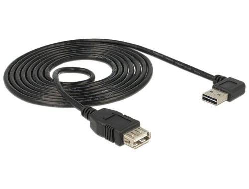 Delock EASY-USB toldó kábel EASY-USB2.0 "A" jobbra/balra 90 -s dugó és USB2.0 "A" aljzat csatlakozók (83553)