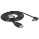 Delock EASY-USB toldó kábel EASY-USB2.0 "A" jobbra/balra 90 -s dugó és USB2.0 "A" aljzat csatlakozók (83553)