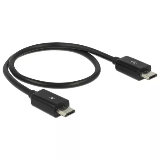 Delock Tápfeszültség-megosztó kábel Micro USB-B dugó > Micro USB-B dugó OTG (83570)