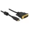 Delock HDMI-kábel Mini-C-csatlakozódugóval > DVI 24+1 csatlakozódugó 1 m (83582)