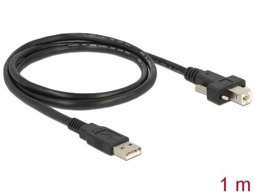 Delock Kábel USB 2.0 A típusú dugó > USB 2.0 B típusú dugó csavarokkal ellátott 1 m