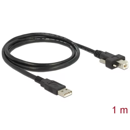 Delock Kábel USB 2.0 A típusú dugó > USB 2.0 B típusú dugó csavarokkal ellátott 1 m (83594)