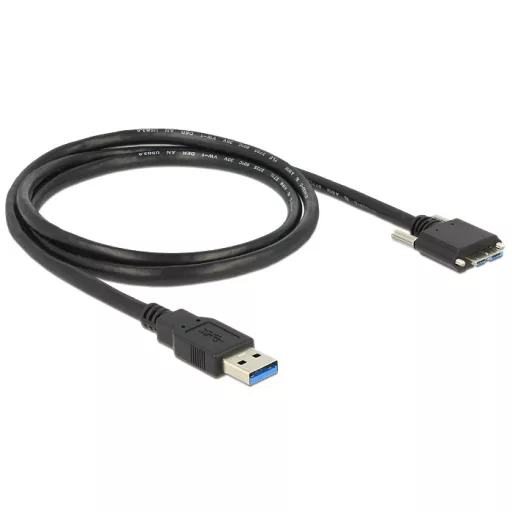 Delock Kábel USB 3.0 A típusú dugó > USB 3.0 Micro-B típusú dugó csavarokkal ellátott 1 m (83597)