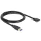 Delock Kábel USB 3.0 A típusú dugó > USB 3.0 Micro-B típusú dugó csavarokkal ellátott 1 m (83597)