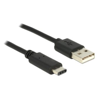   Delock Kábel USB C típus 2.0 dugó > USB 2.0 A típusú dugó 1 m fekete (83600)
