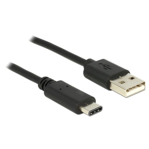 Delock Kábel USB C típus 2.0 dugó > USB 2.0 A típusú dugó 1 m fekete (83600)