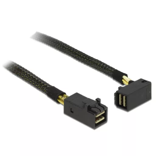 Delock Kábel Mini SAS HD SFF-8643 > Mini SAS HD SFF-8643, ívelt, 0,5 m (83621)