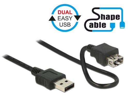 DELOCK Easy-USB 2.0 Type-A apa > Easy-USB 2.0 Type-A anya formálható kábel 0.2 méter