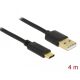 Delock USB 2.0 kábel A-típusú a Type-C 4 m (83669)