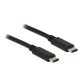 Delock Kábel USB Type-C 2.0 dugó > USB Type-C 2.0 dugó 0,5 m fekete (83672)