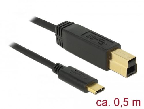 Delock USB 3.1 Gen 2 (10 Gbps) kábel Type-C a B-típusú 0,5 m