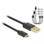 Delock Adat- és tölto kábel USB 2.0 A-típusú csatlakozóval > USB 2.0 Micro B típusú csatlakozó 3 db (83680)