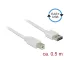 Delock Kábel, EASY-USB 2.0-s A-típusú csatlakozódugó > USB 2.0-s B-típusú csatlakozódugó, 0,5 m, feh (83685)