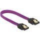 Delock SATA kábel 6 Gb/s 20 cm egyenes / egyenes fém lila Prémium (83689)