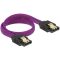 Delock prémium SATA Kábel 6 Gb/s 30 cm egyenes/ egyenes, lila metál (83690)