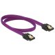 Delock prémium SATA Kábel 6 Gb/s 50 cm egyenes/egyenes metál, Lila (83691)