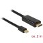 Delock kábel mini DisplayPort 1.1 dugó > HDMI-A dugó  csatlakzókkal 2 m (83699)