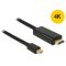 Delock Kábel mini Displayport 1.1 dugó - High Speed HDMI A dugó  3 m, aranyozott, fekete (83700)